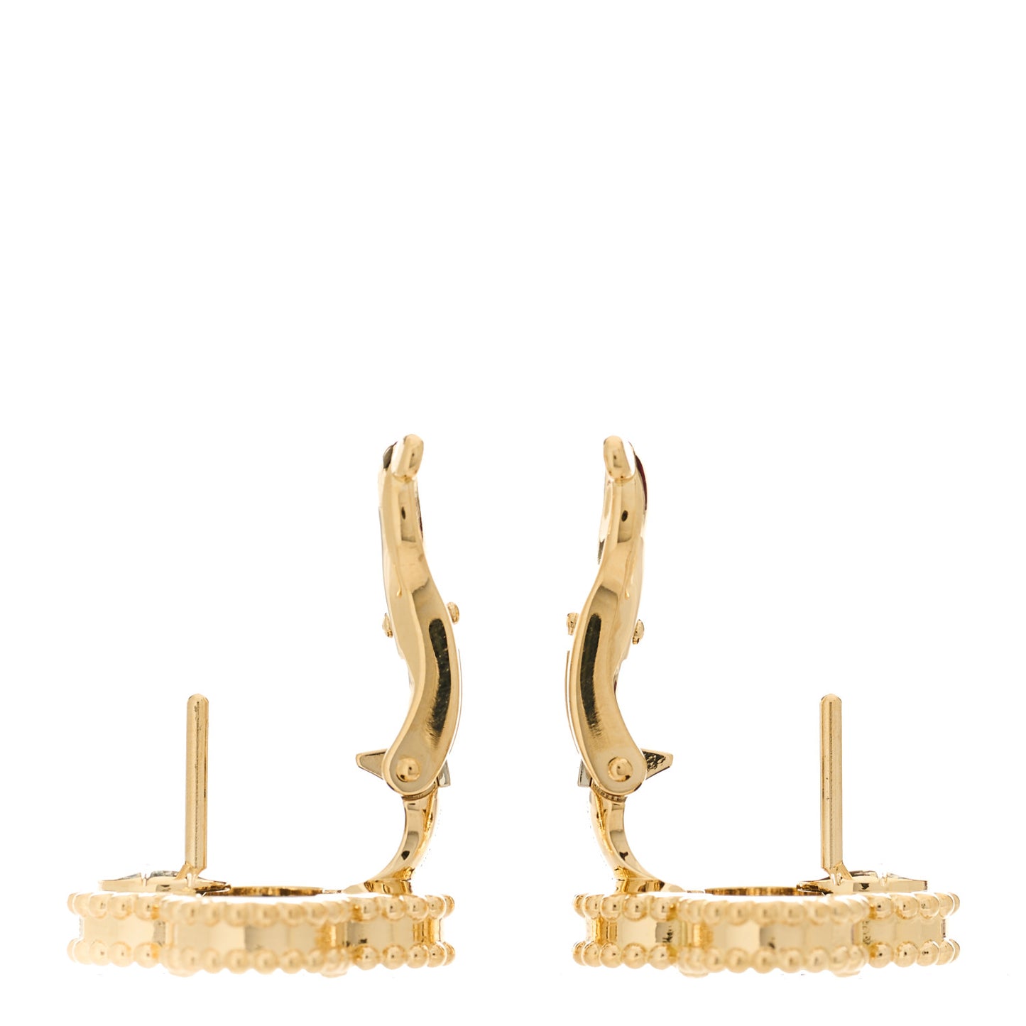 18K Yellow Gold Black Onyx Vintage Alhambra Earrings