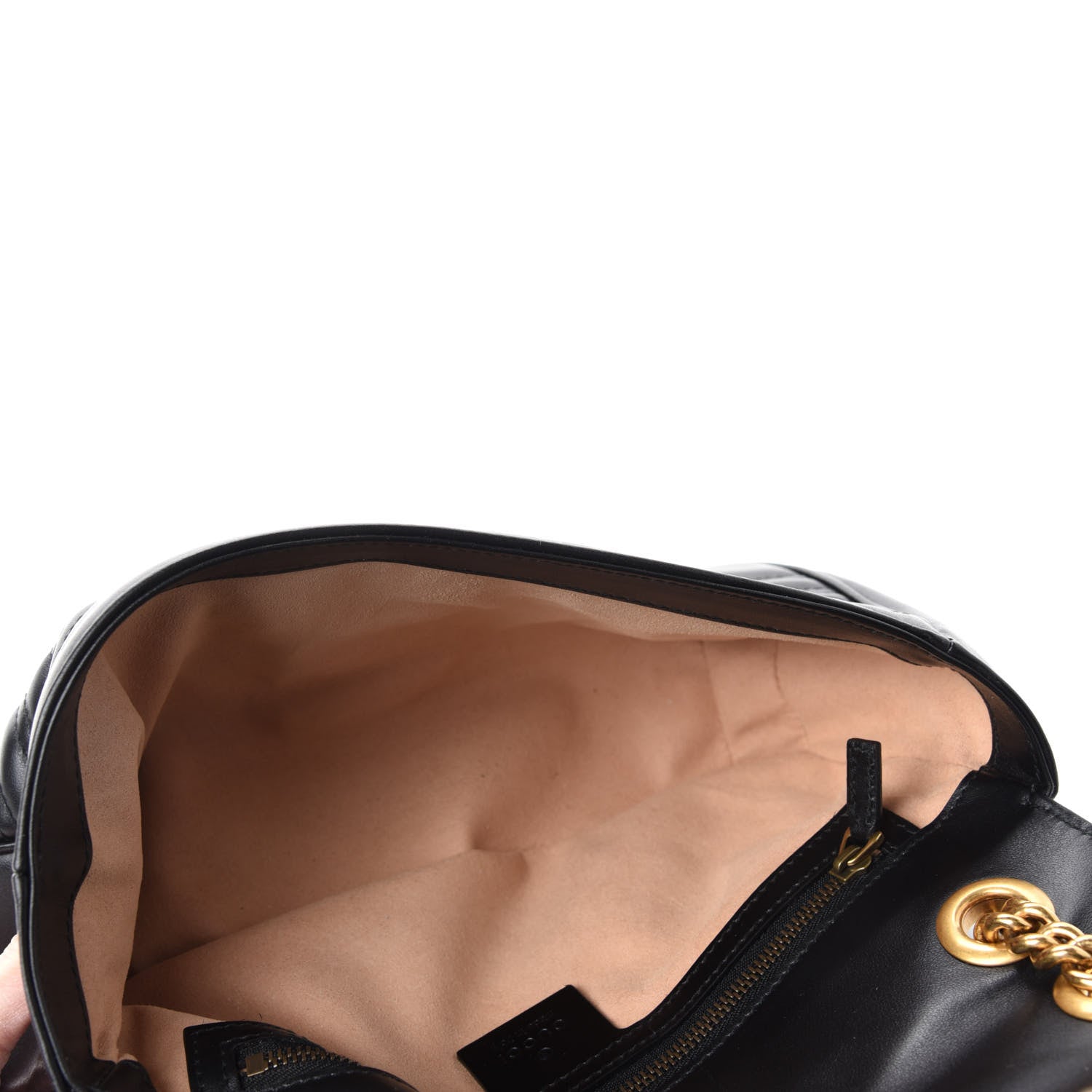 Gucci Calfskin Matelasse Small GG Marmont Shoulder Bag Black 5 of 10