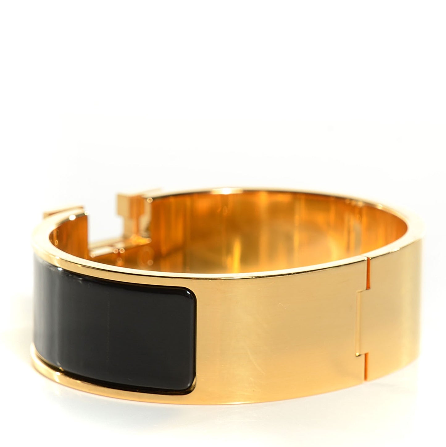 Enamel Wide Clic Clac H Bracelet GM Black