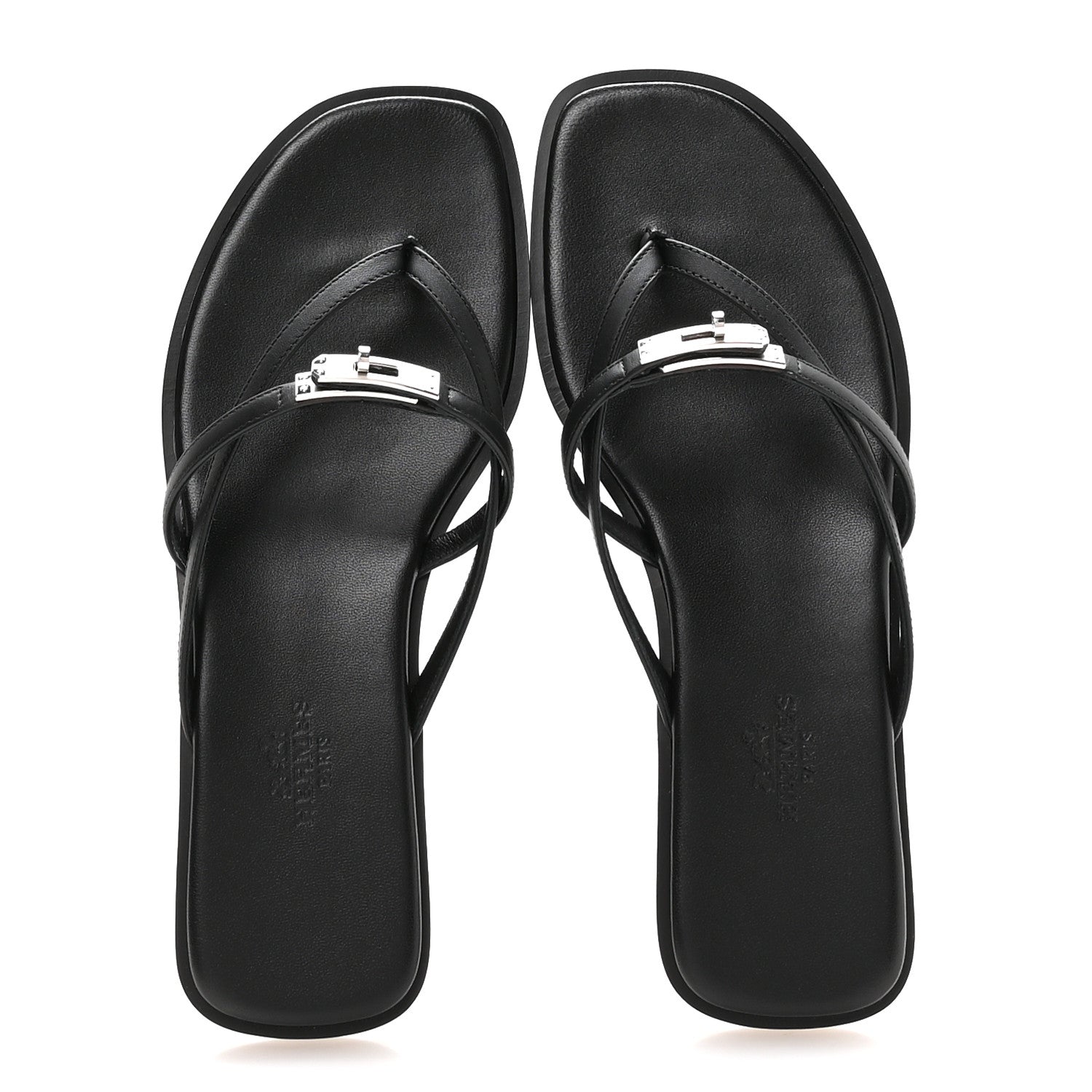 Hermes Calfskin Miss Sandals 36 Black 2 of 8