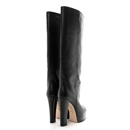Gucci Calfskin Larius Knee High Boots Black 38 Black 4 of 11