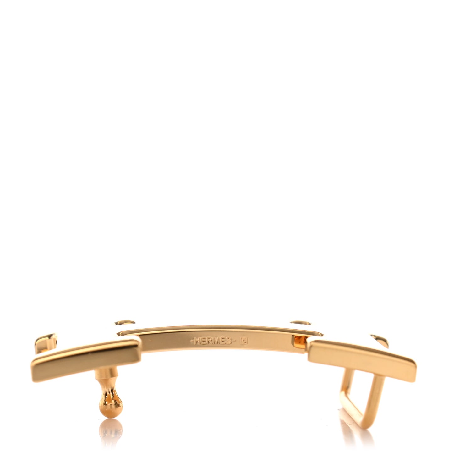 Polished 32mm H Belt Buckle Gold