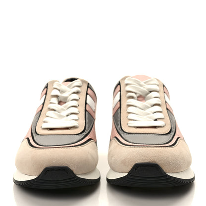 Hermes Calfskin Suede Goatskin Womens Chris Sneakers 38 Gris D'Hiver 2 of 9
