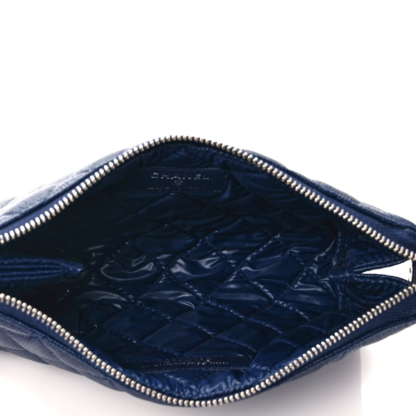 Caviar Quilted Cosmetic Case Navy