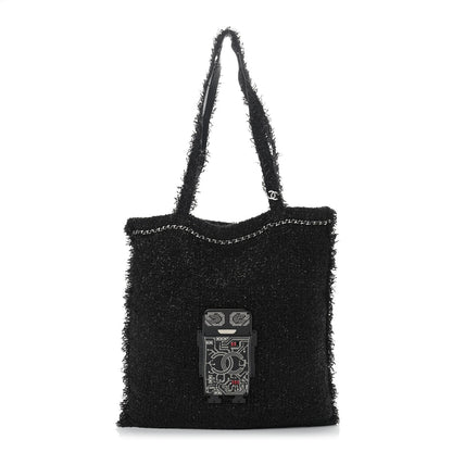 Chanel Tweed Resin Strass Large Robot Shopping Bag Black 1 of 10
