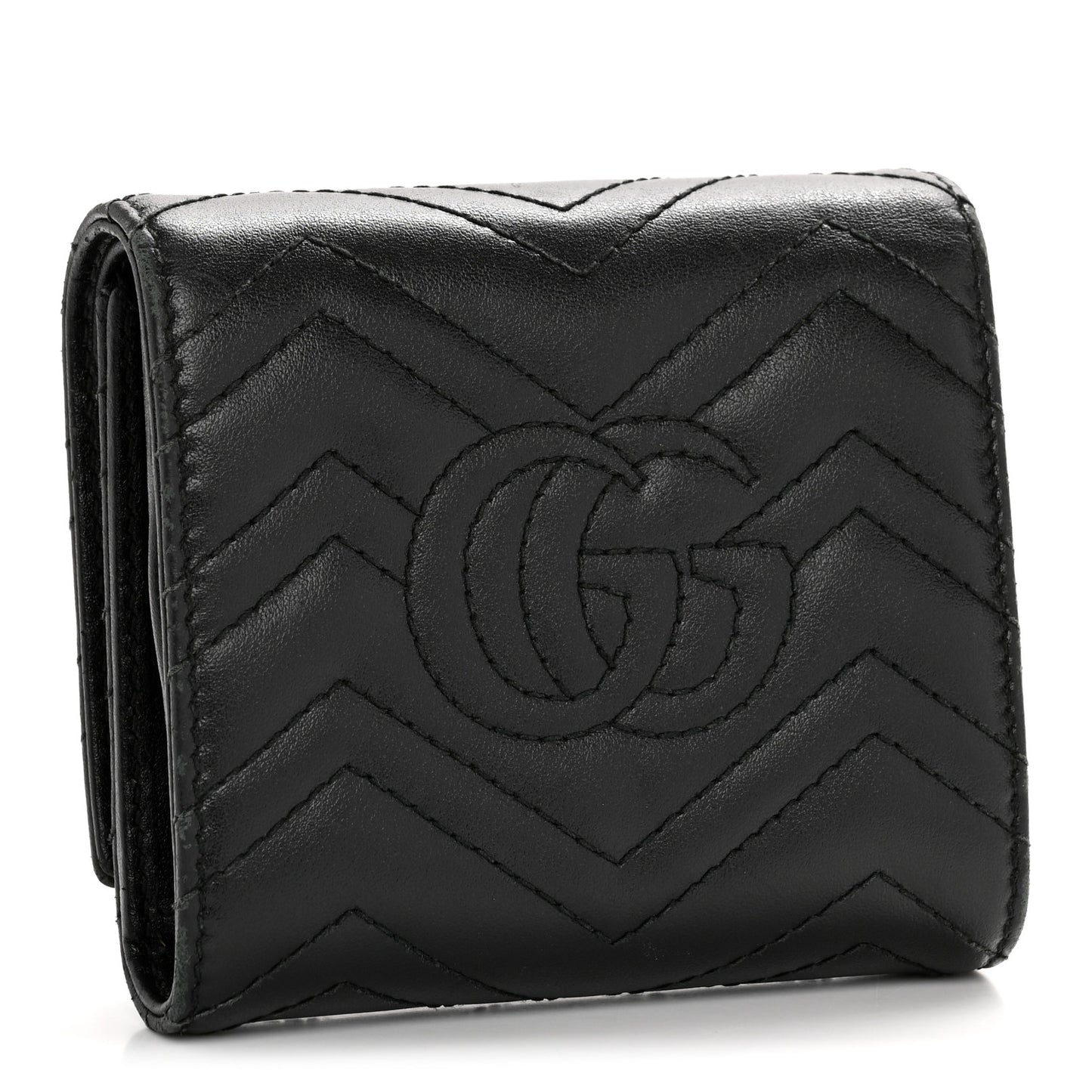 Calfskin Matelasse GG Marmont Medium Wallet Black