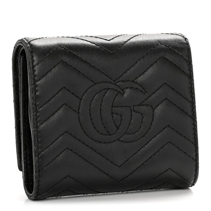 Gucci Calfskin Matelasse GG Marmont Medium Wallet Black 3 of 10