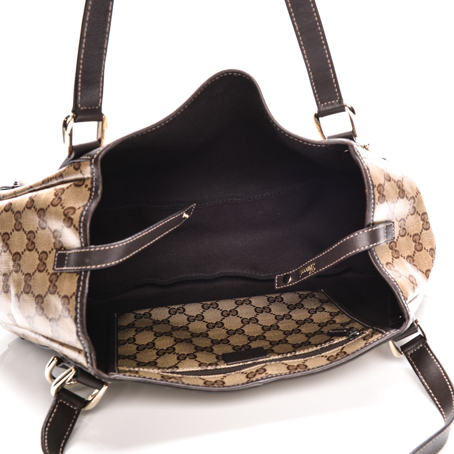 Gucci Crystal Monogram Medium Abbey Shoulder Bag Dark Brown 5 of 7