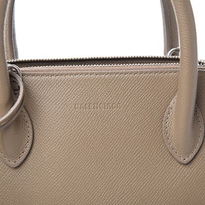 Balenciaga Signature Grained Calfskin Logo S Ville Top Handle Bag Mink Grey White 6 of 9