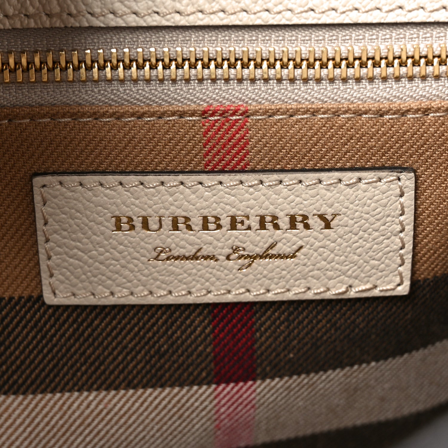 Burberry Soft Grain Calfskin Medium Buckle Tote Limestone 6 of 9