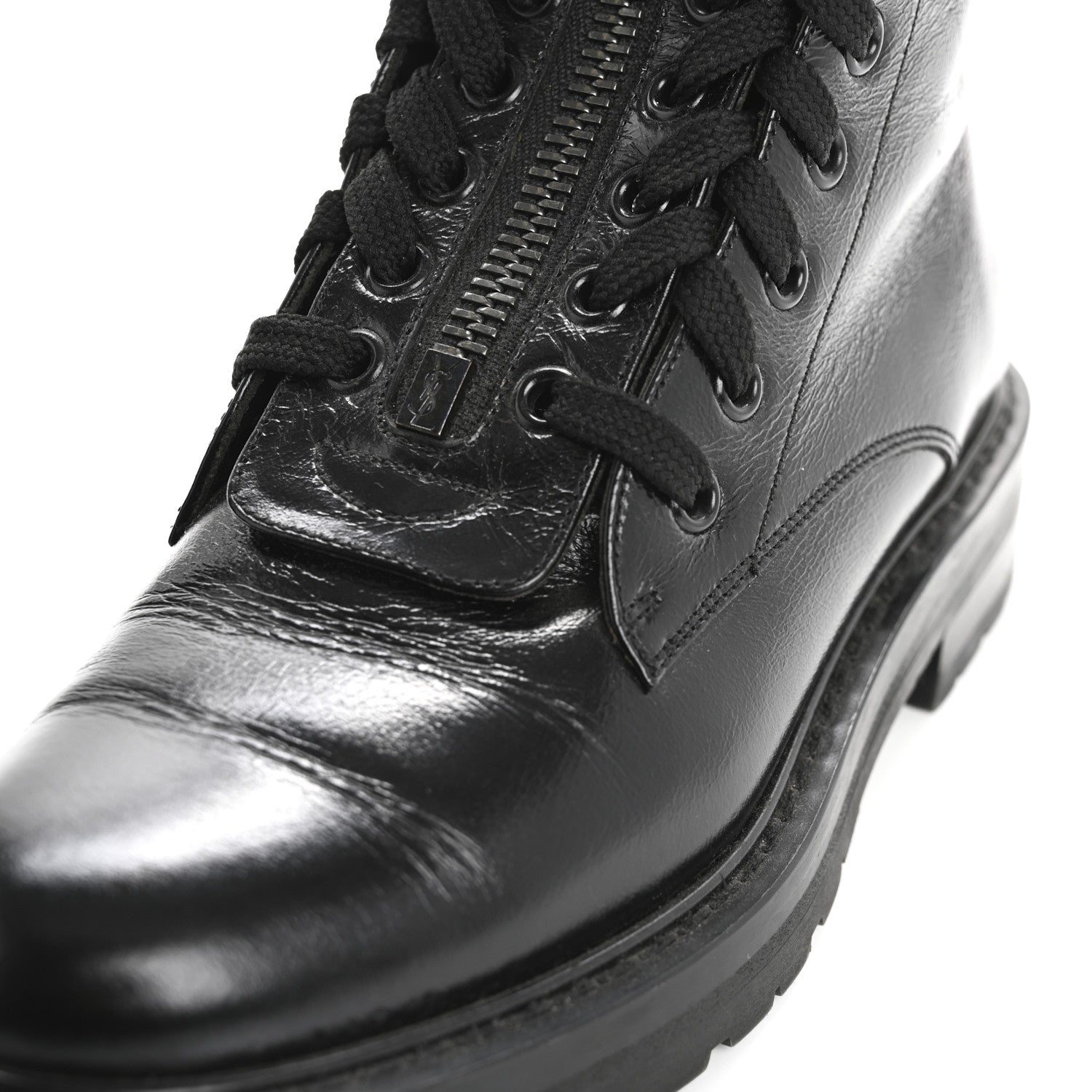 Saint Laurent Calfskin William Double-Laced Boot 35 Black 13 of 14