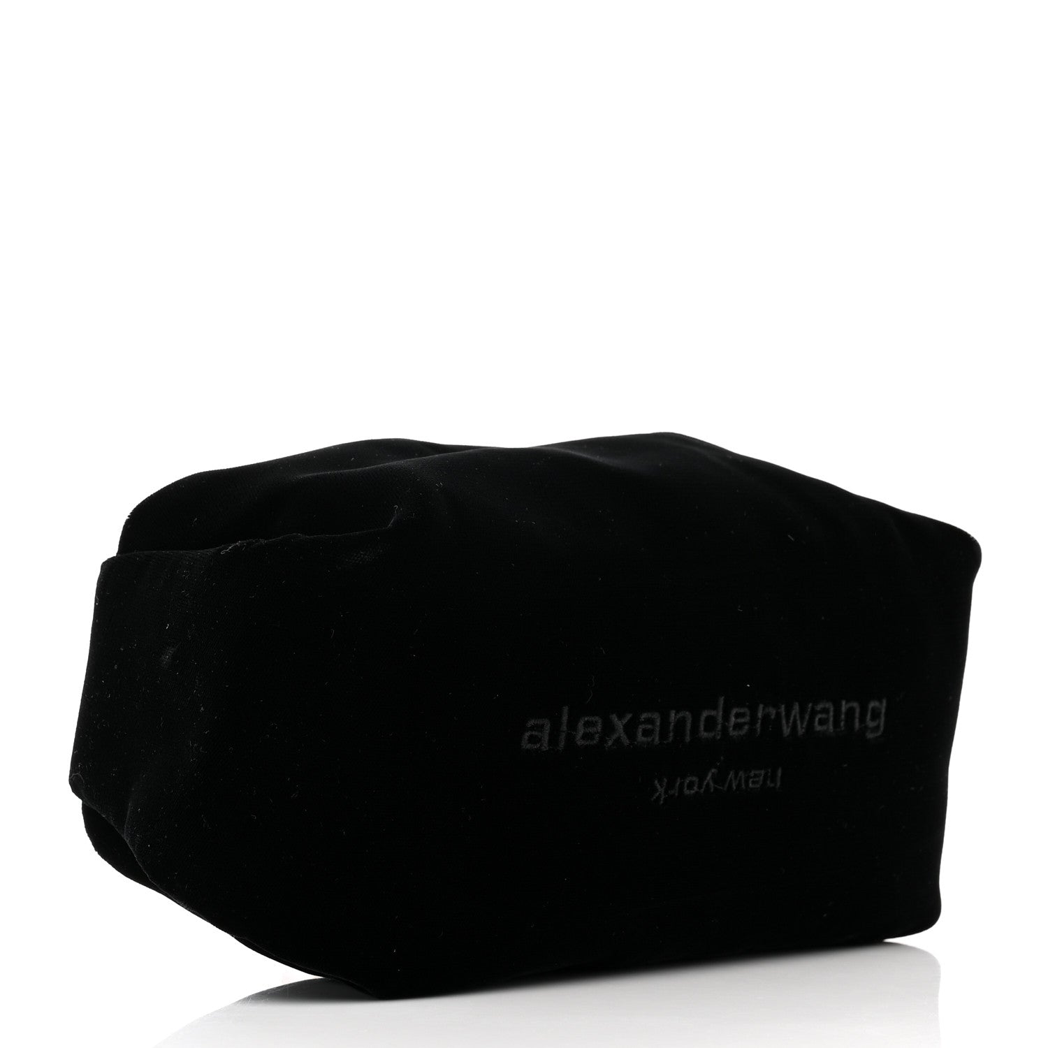Alexander Wang Velvet Crystal Rhinestone Mini Scrunchie Bag Black Silver 4 of 7