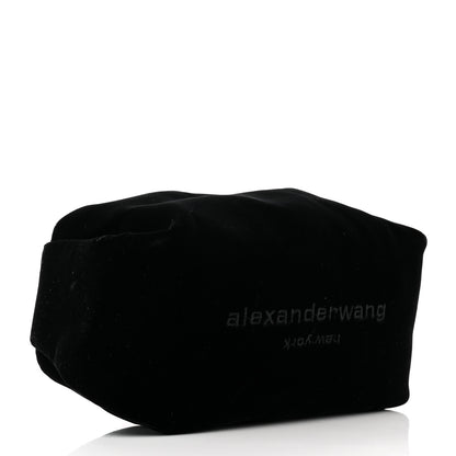 Alexander Wang Velvet Crystal Rhinestone Mini Scrunchie Bag Black Silver 4 of 7