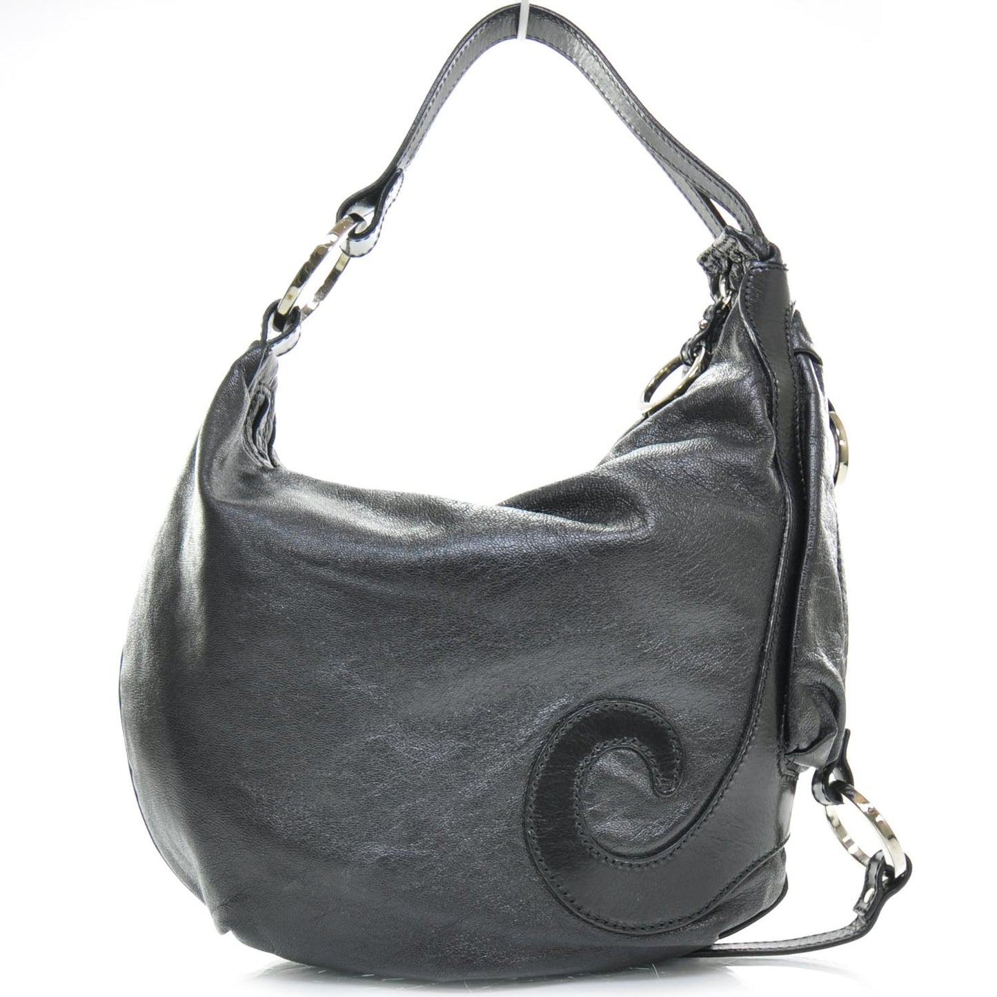 Leather Biga Hobo Black