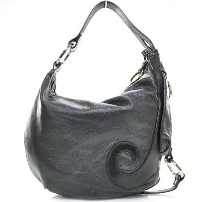 Fendi Leather Biga Hobo Black 1 of 10