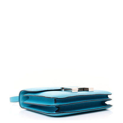 Hermes Epsom Enamel Constance 18 Bleu Du Nord Rouge de Coeur 4 of 13