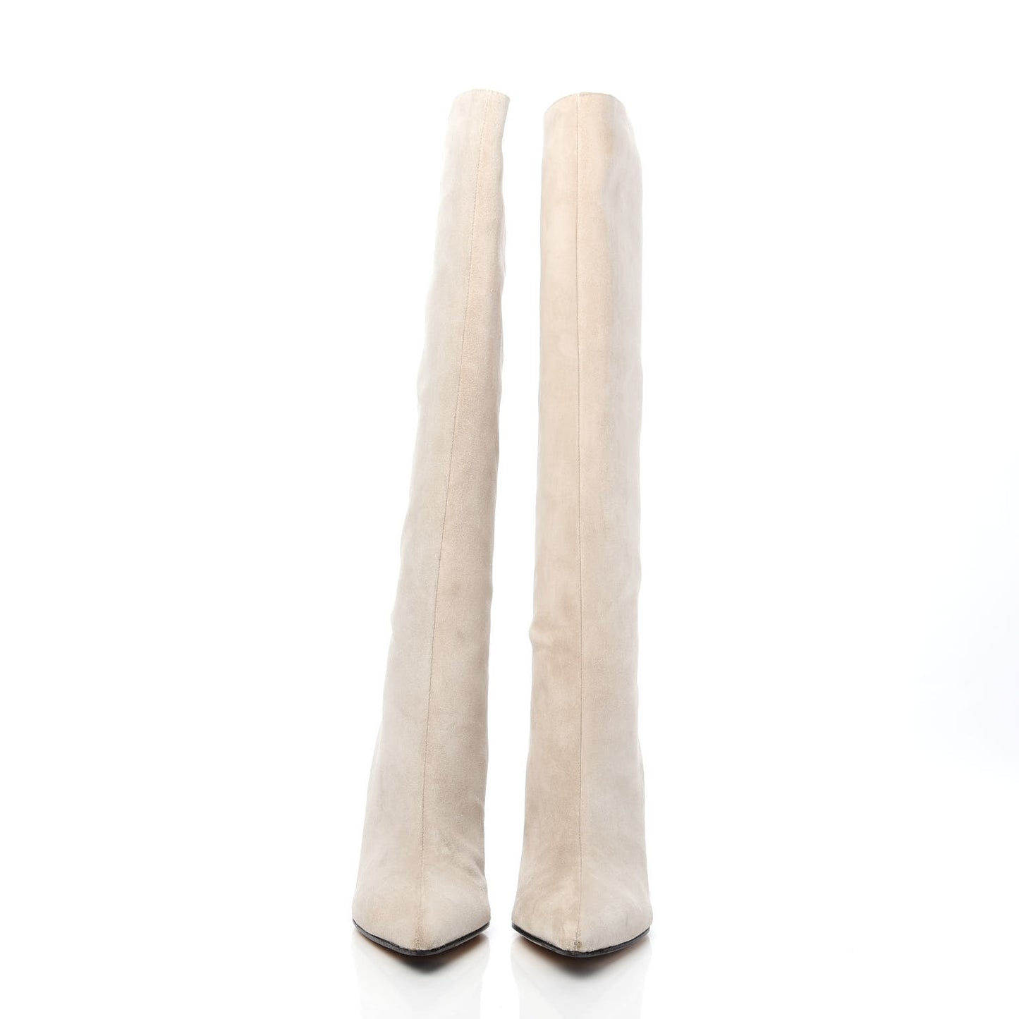 Suede Bamboo Knee High Boot 37.5 Off White