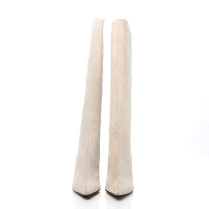 Gucci Suede Bamboo Knee High Boot 37.5 Off White 2 of 8