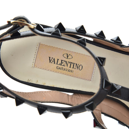 Valentino Garavani Calfskin Rockstud Ankle Strap 100mm Pumps 37.5 Light Ivory Black 6 of 24