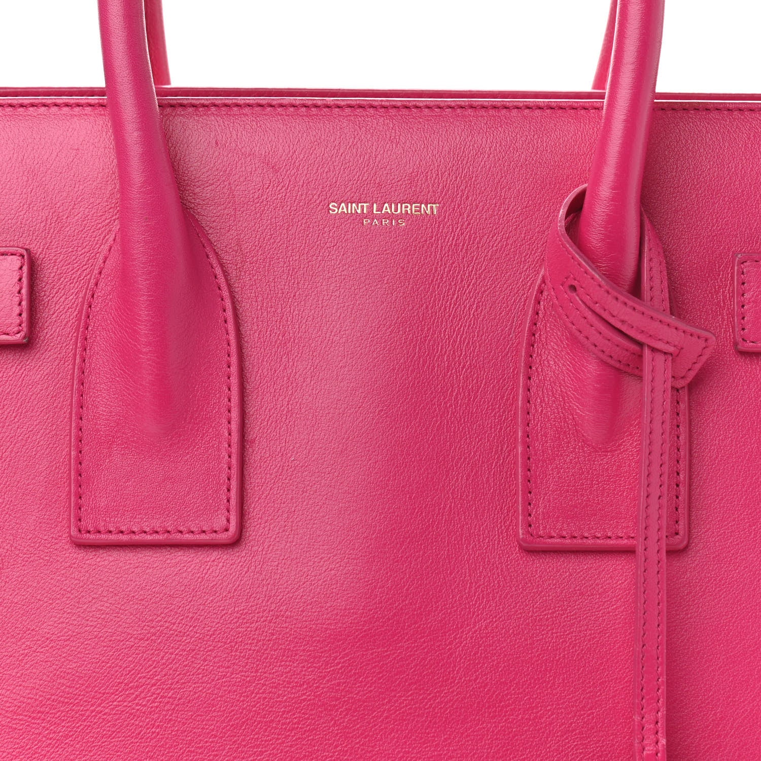 Saint Laurent Calfskin Small Sac De Jour Lipstick Fuchsia 8 of 22