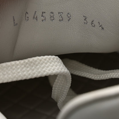 Chanel Shiny Calfskin Suede Quilted CC Logo Sneakers 36.5 White 8 of 11