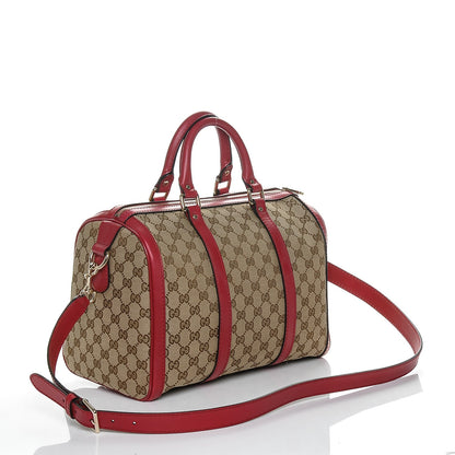 Gucci Monogram Medium Joy Boston Beige Red 3 of 8