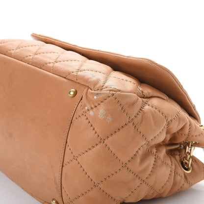 Chanel Calfskin Quilted Jumbo Retro Chain Accordion Flap Dark Beige 15 of 16