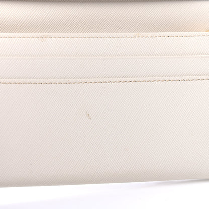 Prada Saffiano Metal Continental Flap Wallet Talco 7 of 7