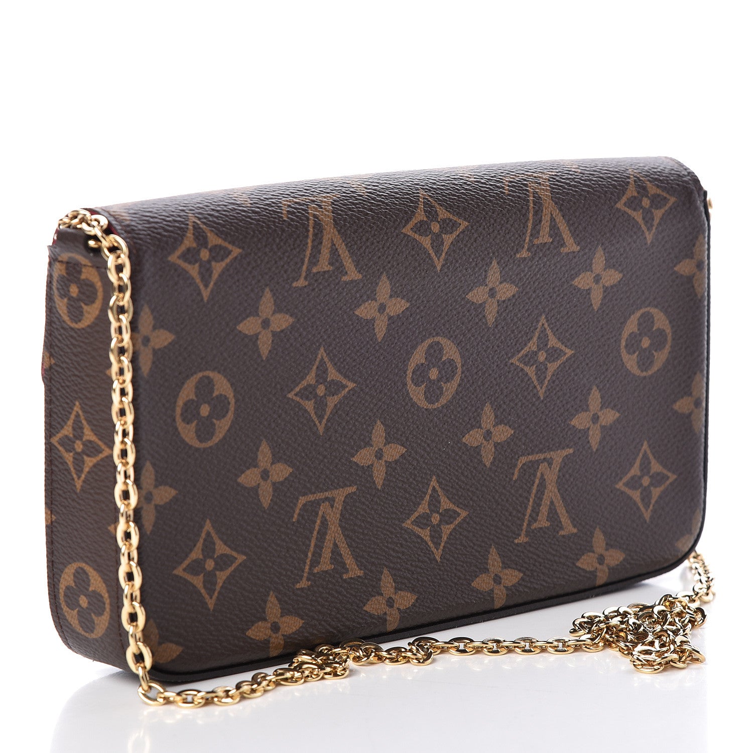 Louis Vuitton Monogram Pochette Felicie Chain Wallet Fuchsia 5 of 11
