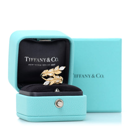 Tiffany 18K Yellow Gold Diamond Victoria Vine Bypass Ring 49 5 5 of 5