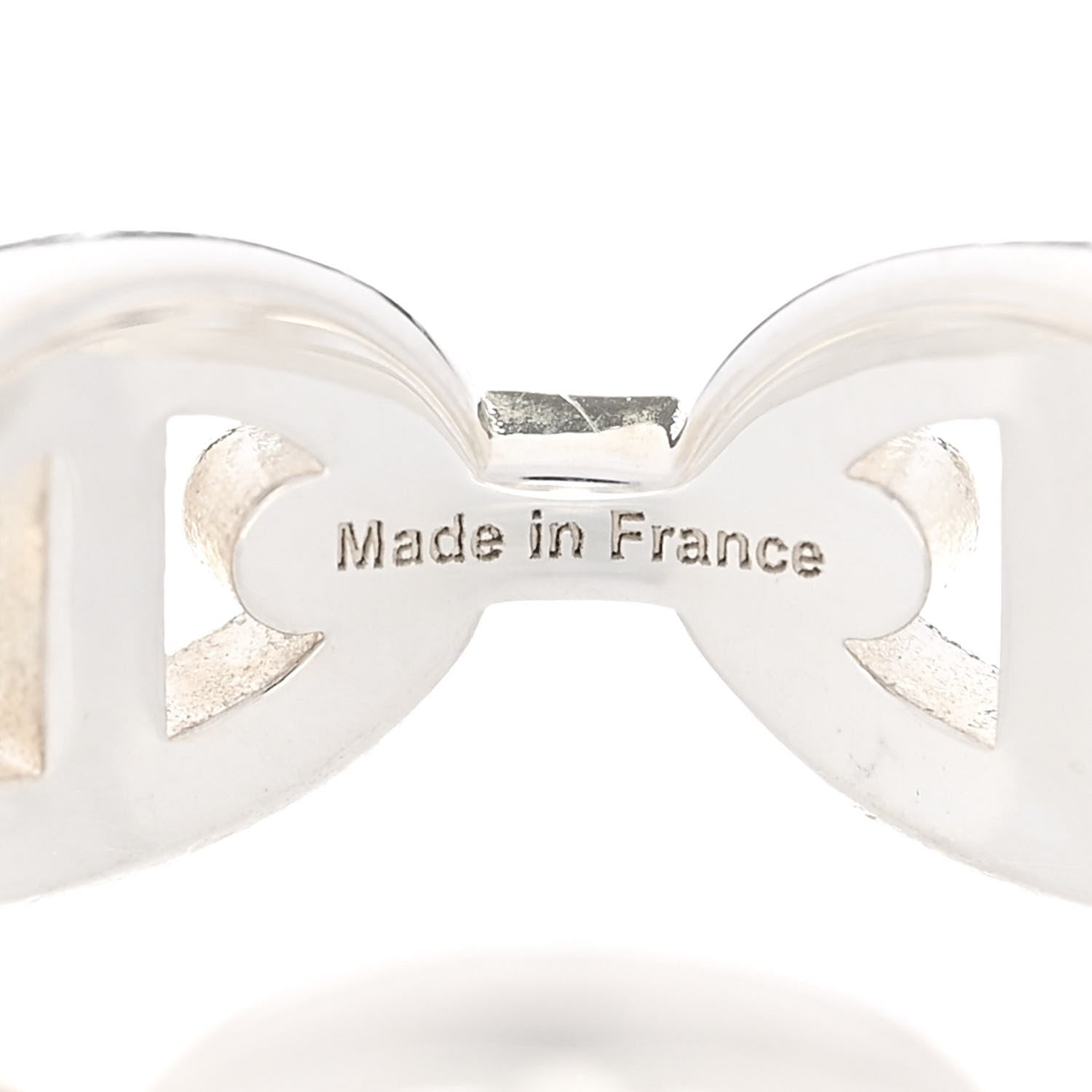 Hermes Sterling Silver PM Chaine d'Ancre Enchainee Band Ring 50 5.25 5 of 8