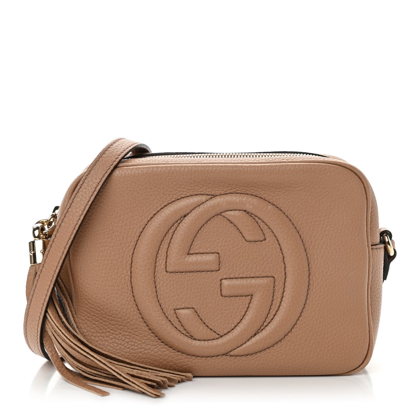 Pebbled Calfskin Small Soho Disco Bag Camelia
