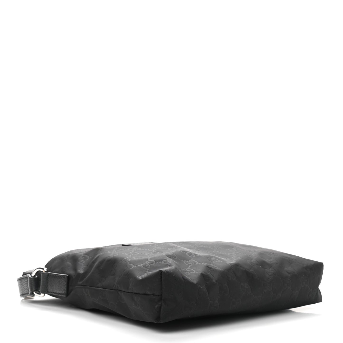 Nylon Monogram Dollar Calfskin Flat Messenger Bag Black