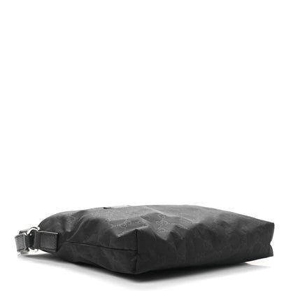 Gucci Nylon Monogram Dollar Calfskin Flat Messenger Bag Black 4 of 9