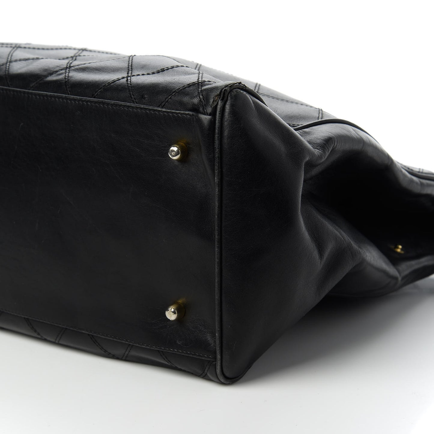 Calfskin Stitched XL Weekender Black