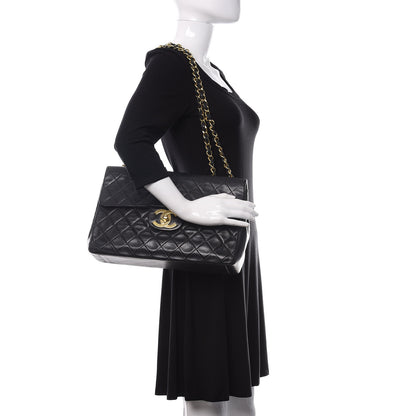 Chanel Lambskin Quilted XL Jumbo Single Flap Black 2 of 14