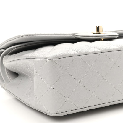 Chanel Caviar Quilted Small Double Flap Grey 9 of 10