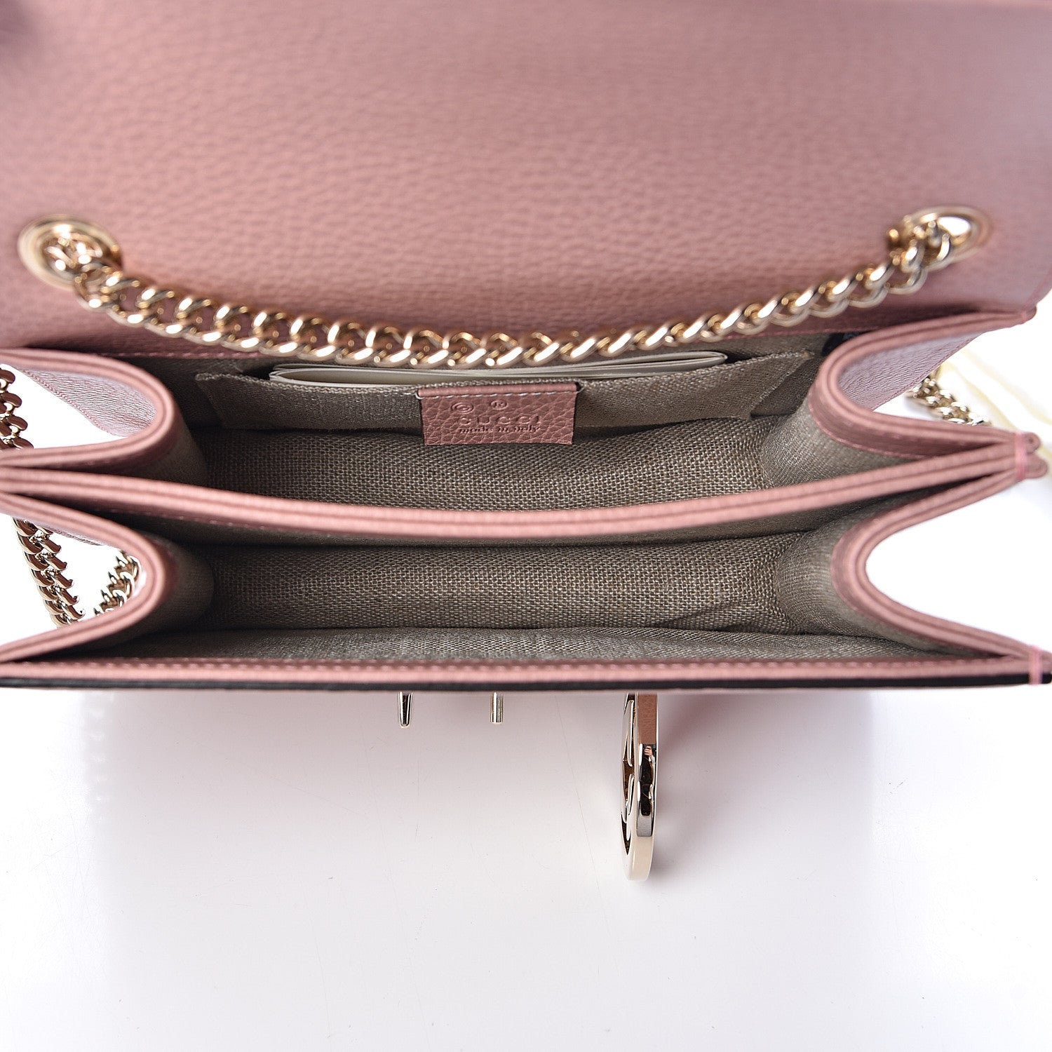 Gucci Dollar Calfskin Small Interlocking G Shoulder Bag Soft Pink 5 of 10