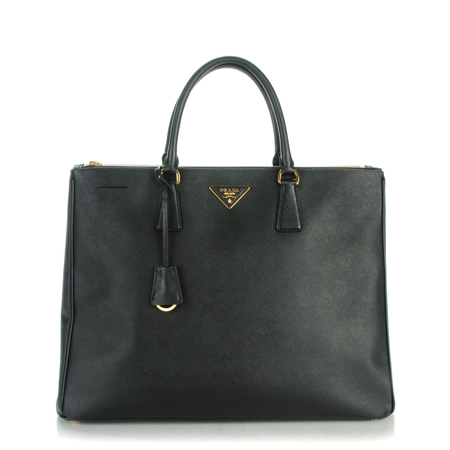 Saffiano Lux Extra Large Galleria Double Zip Tote Black