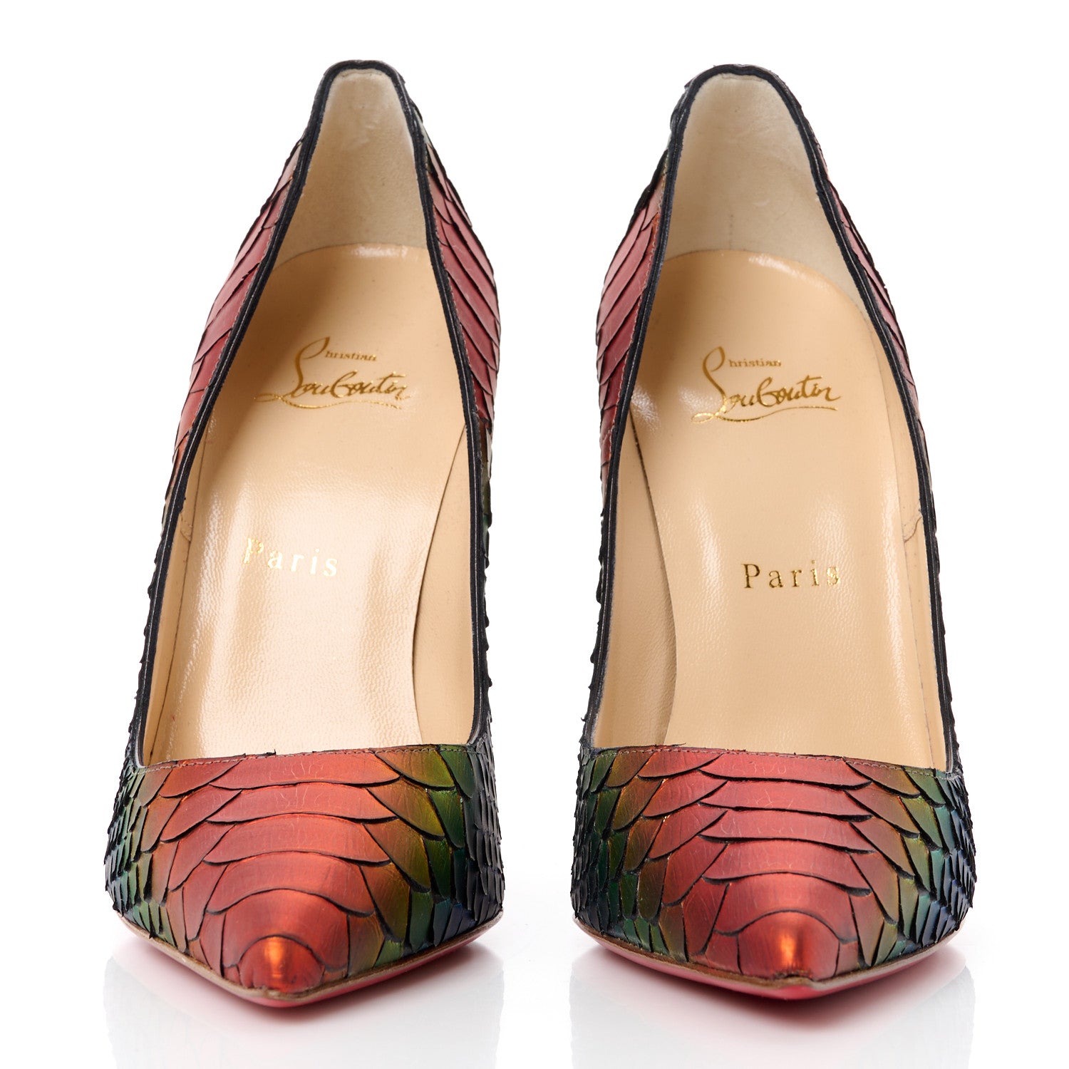 Christian Louboutin Metallic Snakekin So Kate 120 Pumps 38 Capucine 2 of 8