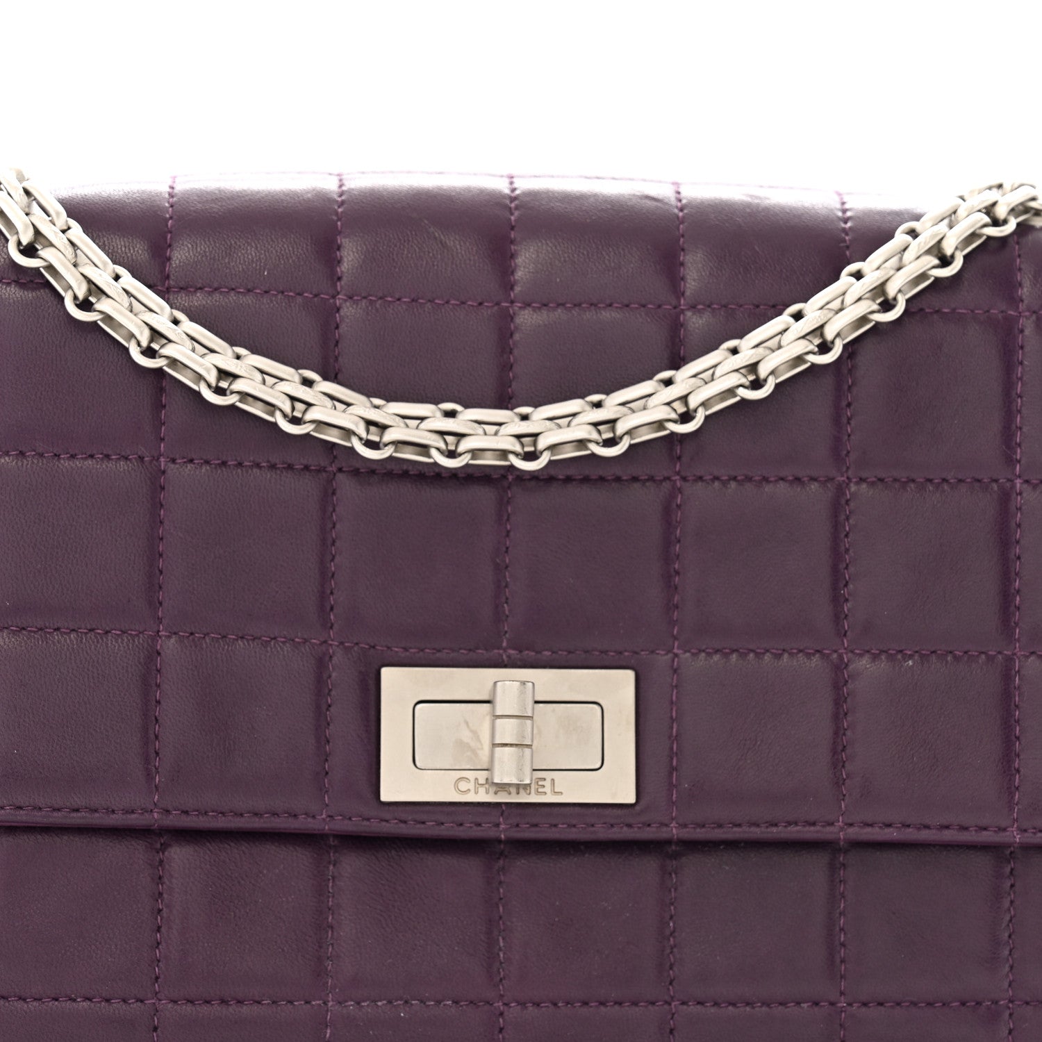 Chanel Lambskin Chocolate Bar Mademoiselle Flap Purple 9 of 14
