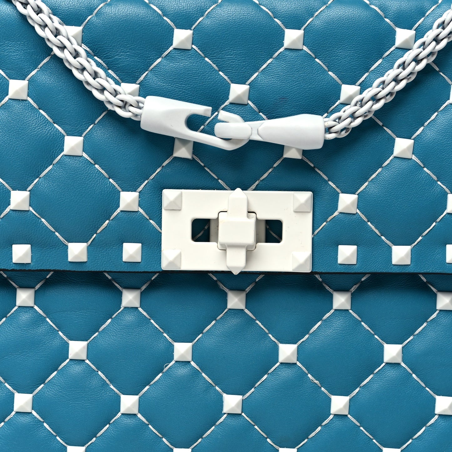 Lambskin Medium Free Rockstud Spike Shoulder Bag Cerulean