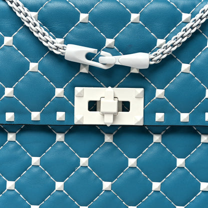 Valentino Garavani Lambskin Medium Free Rockstud Spike Shoulder Bag Cerulean 8 of 16