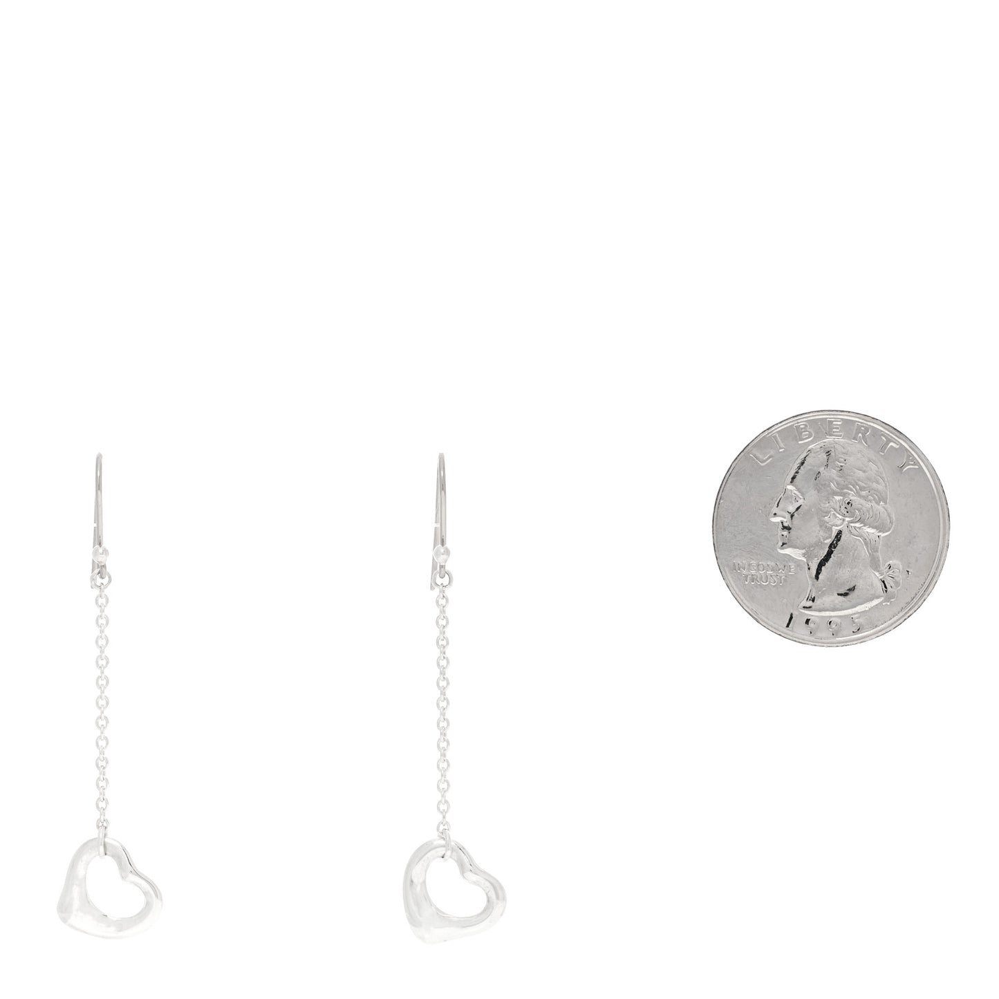 Sterling Silver Elsa Peretti Open Heart Drop Earrings