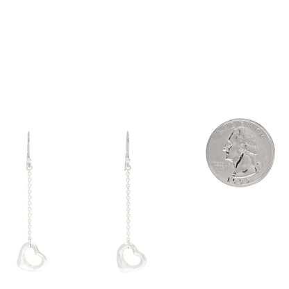 Tiffany Sterling Silver Elsa Peretti Open Heart Drop Earrings 2 of 4