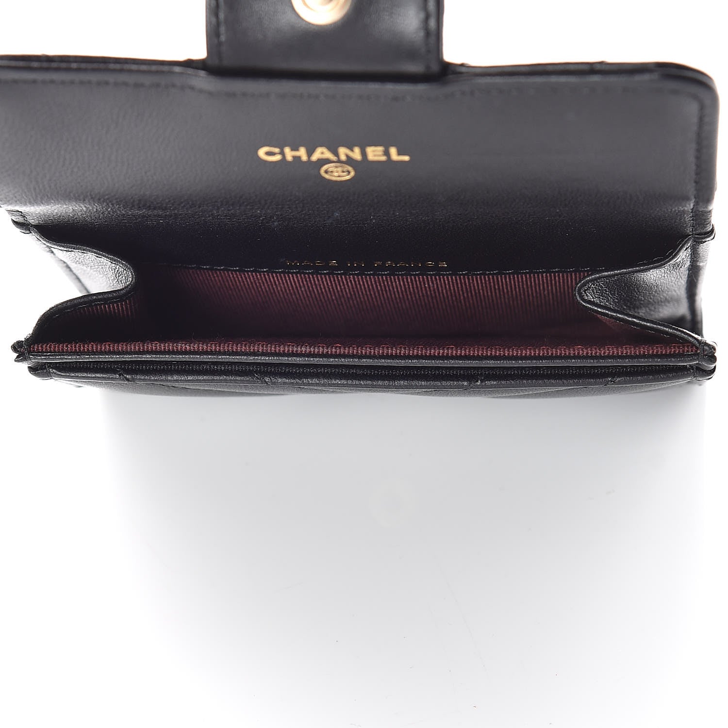 Chanel Lambskin Chevron Quilted Flap Card Holder Black 5 of 12