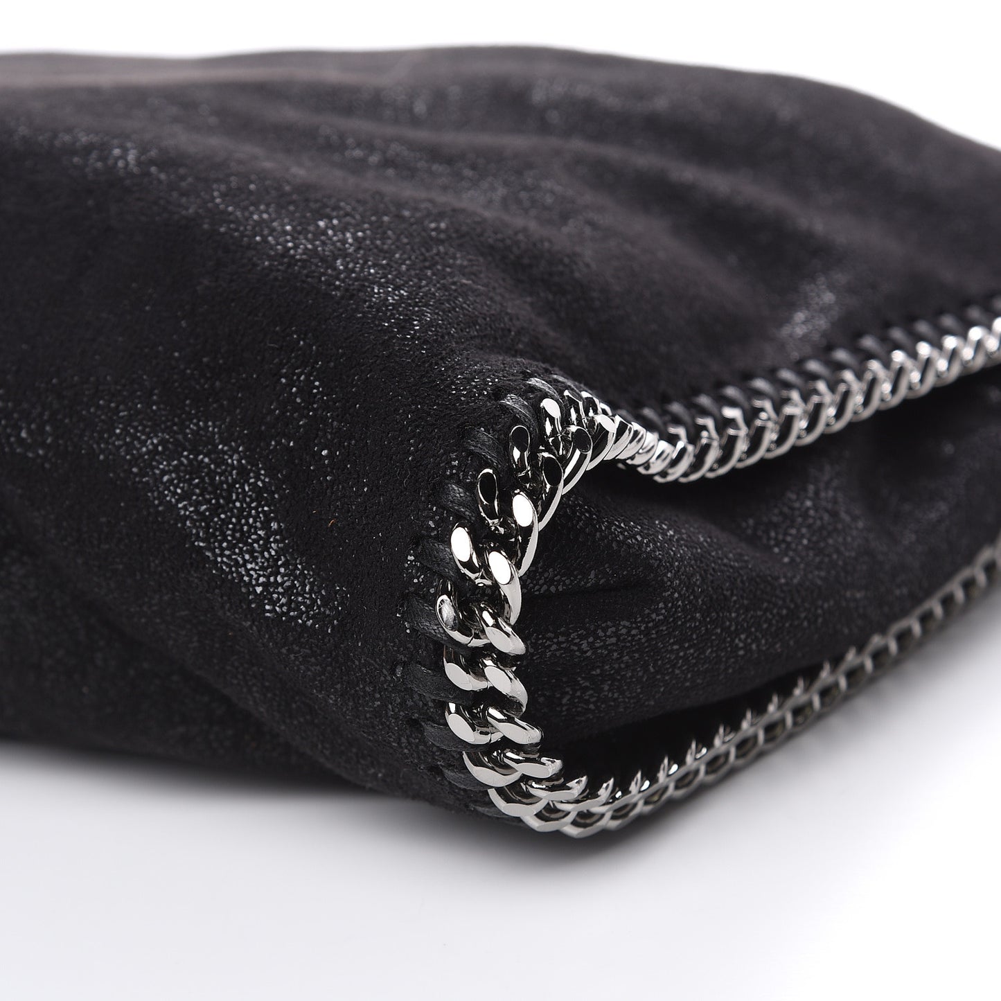 Shaggy Deer Small Falabella Fold Over Tote Black