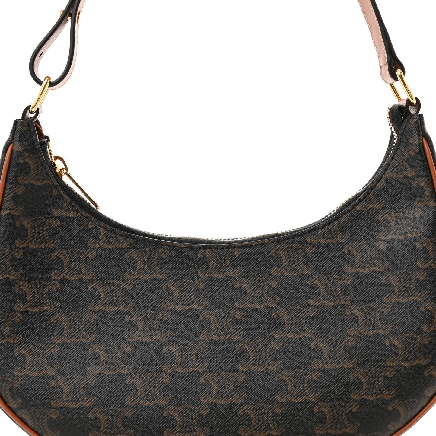 Triomphe Canvas Calfskin Ava Shoulder Bag Tan