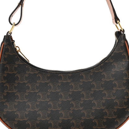Celine Triomphe Canvas Calfskin Ava Shoulder Bag Tan 8 of 10