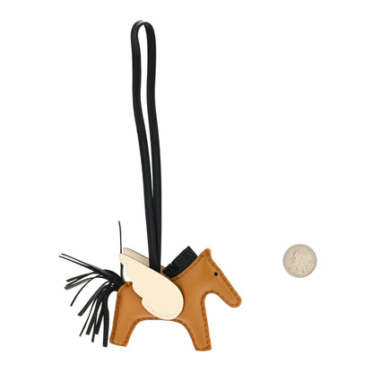 Hermes Milo Lambskin Grigri Rodeo Pegase Horse Bag Charm PM Sesame Black Nata 2 of 3